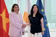 Thứ trưởng Ngoại giao Lê Thị Thu Hằng làm việc với Thứ trưởng thường trực của Tổng thống Cyprus Irene Piki. (Nguồn: Báo Quốc tế)