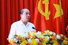Phó Bí thư Tỉnh ủy, Chủ tịch UBND tỉnh Đắk Lắk Phạm Ngọc Nghị tại một cuộc họp của tỉnh. (Ảnh: Dương Giang/TTXVN)