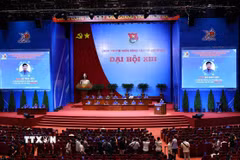Phiên thứ nhất Đại hội Đoàn toàn quốc lần thứ XIII. (Ảnh: Minh Đức/TTXVN)