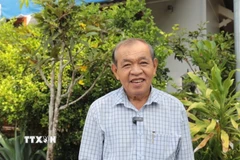 Ông Nguyễn Thành Chinh (Chủ tịch Hội Người cao tuổi, Ban Chấp hành Hội Nông dân xã Tân Hội, tỉnh Tây Ninh) đặt niềm tin vào sự lãnh đạo của Đảng. (Ảnh: Thanh Tân/TTXVN)