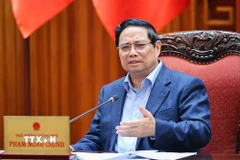 Thủ tướng Phạm Minh Chính chủ trì cuộc họp. (Ảnh: Dương Giang/TTXVN)