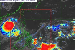 Bão số 5 ở Biển Đông Kajiki và áp thấp gần Biển Đông 08f. (Ảnh: PAGASA)