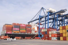 Cảng Container Quốc tế Tân Cảng Hải Phòng (TC-HICT) là cảng nước sâu đầu tiên vận hành tại miền Bắc có thể tiếp nhận tàu trọng tải lớn trên 145.000 tấn. (Ảnh: Minh Thu/TTXVN)