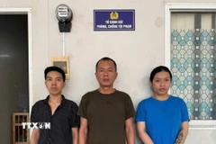 3 đối tượng gây rối trật tự công cộng ở phường Vũng Tàu được triệu tập lên làm việc. (Ảnh: TTXVN phát)