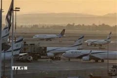 Các máy bay tại sân bay Ben Gurion ở miền Trung Israel. (Ảnh: IRNA/TTXVN)