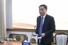 Ông Nguyễn Lộc Hà, Phó Chủ tịch Thường trực UBND TP. Hồ Chí Minh phát biểu tại hội nghị. (Ảnh: Xuân Anh/TTXVN)