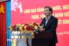 Phó Chủ tịch Quốc hội Nguyễn Khắc Định phát biểu tại chương trình. (Ảnh: Nguyễn Thành/TTXVN)