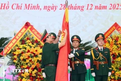 Đại tướng Phan Văn Giang, Ủy viên Bộ Chính trị, Bộ trưởng Bộ Quốc phòng phát biểu chỉ đạo Hội nghị. (Ảnh: Xuân Khu/TTXVN)