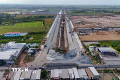Khu công nghiệp VSIP Cần Thơ có diện tích 293,7ha, nằm trên địa bàn xã Vĩnh Trinh, huyện Vĩnh Thạnh, thành phố Cần Thơ. (Ảnh: Thanh Liêm/TTXVN)