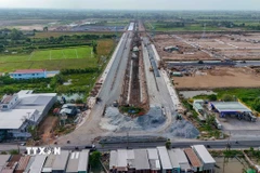 Khu công nghiệp VSIP Cần Thơ có diện tích 293,7ha, nằm trên địa bàn xã Vĩnh Trinh, huyện Vĩnh Thạnh, thành phố Cần Thơ. (Ảnh: Thanh Liêm/TTXVN)
