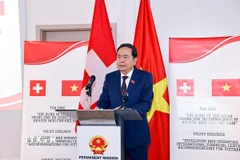 Chủ tịch Quốc hội Trần Thanh Mẫn phát biểu khai mạc Tọa đàm "Xây dựng và vận hành Trung tâm tài chính quốc tế và khuyến nghị cho Việt Nam". (Ảnh: Doãn Tấn/TTXVN)