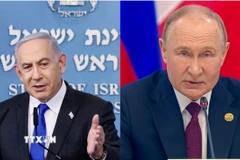 Thủ tướng Israel Benjamin Netanyahu (trái) và Tổng thống Nga Vladimir Putin. (Ảnh: AFP/TTXVN)