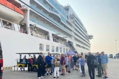 Tàu du lịch biển 5 sao quốc tế đưa khách đến thành phố Hạ Long. (Ảnh: Thùy Dương/TTXVN phát)