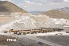 Quang cảnh một mỏ đồng tại Challhuahuacho, Peru. (Ảnh: AFP/TTXVN)
