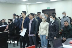 Các bị cáo tại phiên tòa. (Ảnh: Kim Anh/TTXVN)