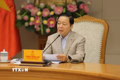 Phó Thủ tướng Trần Hồng Hà phát biểu tại cuộc họp. (Ảnh: Diệp Trương/TTXVN)