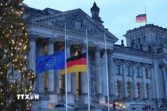Bên ngoài tòa nhà Quốc hội Đức ở Berlin. (Ảnh: THX/TTXVN)