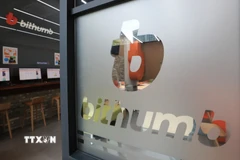 Biểu tượng sàn giao dịch tiền điện tử Bithumb của Hàn Quốc. (Ảnh: YONHAP/TTXVN)