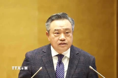 Đồng chí Trần Sỹ Thanh, Ủy viên Bộ Chính trị, Bí thư Trung ương Đảng, Chủ nhiệm Ủy ban Kiểm tra Trung ương giới thiệu Chuyên đề: “Đổi mới công tác kiểm tra, giám sát góp phần tăng cường kỷ cương, kỷ luật đáp ứng yêu cầu nhiệm vụ trong tình hình mới theo tinh thần Nghị quyết Đại hội XIV của Đảng”. (Ảnh: Phương Hoa/TTXVN)