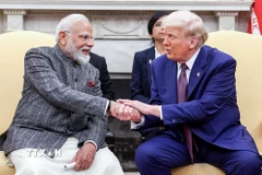 Tổng thống Mỹ Donald Trump và Thủ tướng Ấn Độ Narendra Modi tại cuộc gặp ở Nhà Trắng, Washington, DC, ngày 13/2/2025. (Ảnh: ANI/TTXVN)
