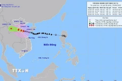 Đường đi của bão số 5 lúc 13h ngày 25/8/2025. (Ảnh: TTXVN phát)