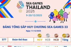 Việt Nam ở vị trí nào trên bảng tổng sắp huy chương SEA Games 33?