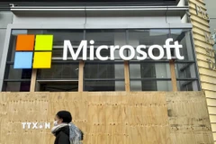 Biểu tượng Microsoft tại New York, Mỹ. (Ảnh: Kyodo/TTXVN)