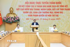 Thủ tướng Phạm Minh Chính chủ trì Hội nghị tổng kết đợt cao điểm đấu tranh ngăn chặn buôn lậu, gian lận thương mại, hàng giả. (Ảnh: Dương Giang/TTXVN)