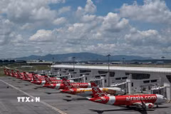 Máy bay của hãng hàng không giá rẻ AirAsia. (Ảnh: AFP/TTXVN)