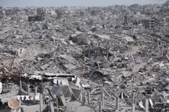 Cảnh tàn phá do xung đột tại Dải Gaza. (Ảnh: IRNA/TTXVN)