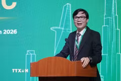 Giáo sư Nguyễn Đức Khương, Chủ tịch AVSE Global phát biểu khai mạc diễn đàn. (Ảnh: Thu Hoài/TTXVN)