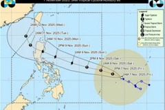 Cơn bão Fung-Wong có khả năng đổ bộ Philippines vào tối 9/11. (Nguồn: PAGASA)