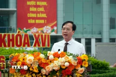 Phó Bí thư Tỉnh ủy, Chủ tịch UBND tỉnh Vĩnh Long Trần Trí Quang. (Ảnh: Phạm Minh Tuấn/TTXVN)