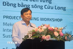 Thứ trưởng Bộ Nông nghiệp và Môi trường, ông Nguyễn Hoàng Hiệp kỳ vọng Liên minh các cơ quan nghiên cứu Đồng bằng sông Cửu Long sẽ góp phần chuyển đổi xanh và bền vững Vùng. (Ảnh: Thu Hiền/TTXVN)