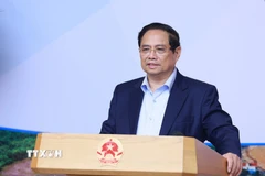 Thủ tướng Phạm Minh Chính chủ trì hội nghị. (Ảnh: Dương Giang/TTXVN)