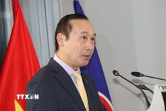 Đại sứ Việt Nam tại Vương quốc Bỉ, Trưởng Phái đoàn Việt Nam bên cạnh Liên minh châu Âu (EU), Nguyễn Văn Thảo. (Ảnh: Hương Giang/TTXVN)