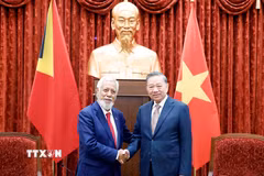 Tổng Bí thư, Chủ tịch nước Tô Lâm tiếp Thủ tướng Timor-Leste Kay Rala Xanana Gusmão. (Ảnh: Thống Nhất/TTXVN)