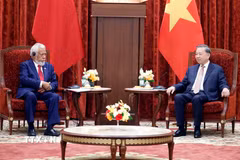 Tổng Bí thư, Chủ tịch nước Tô Lâm tiếp Thủ tướng Timor-Leste Kay Rala Xanana Gusmão. (Ảnh: Thống Nhất/TTXVN)