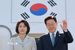 Tổng thống Hàn Quốc Lee Jae Myung và phu nhân bắt đầu chuyến công du châu Âu ngày 9/6/2026. (Ảnh: Yonhap/TTXVN)