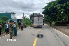 Hiện trường vụ tai nạn. (Ảnh: TTXVN phát)