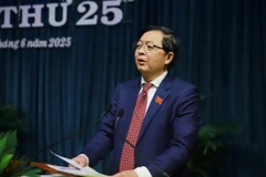 Bí thư Tỉnh ủy, Chủ tịch HĐND tỉnh Bình Định Hồ Quốc Dũng phát biểu tại kỳ họp. (Ảnh: Cổng thông tin điện tử tỉnh Bình Định)