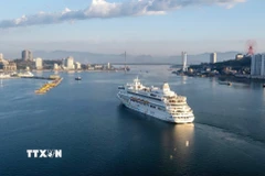 Quảng Ninh thu hút nhiều tàu du lịch biển quốc tế ghé thăm Vịnh Hạ Long. (Ảnh: TTXVN phát)