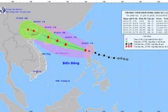 Chiều 3/10, bão Matmo đã đi vào vùng biển phía Đông khu vực Bắc Biển Đông, là cơn bão số 11 trên Biển Đông trong năm 2025. (Nguồn: Trung tâm dự báo khí tượng thủy văn Quốc gia)
