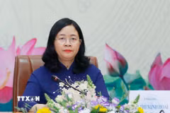 Đồng chí Bùi Thị Minh Hoài, Ủy viên Bộ Chính trị, Bí thư Trung ương Đảng, Bí thư Đảng ủy Mặt trận Tổ quốc, các đoàn thể Trung ương, Chủ tịch Ủy ban Trung ương Mặt trận Tổ quốc Việt Nam. (Ảnh: TTXVN)