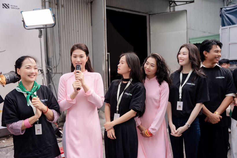 Đoàn Thiên Ân chia sẻ về vai diễn nữ chính mới. (Ảnh: CTV/Vietnam+)