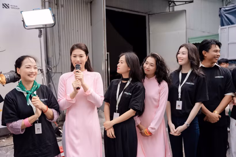 Đoàn Thiên Ân chia sẻ về vai diễn nữ chính mới. (Ảnh: CTV/Vietnam+)