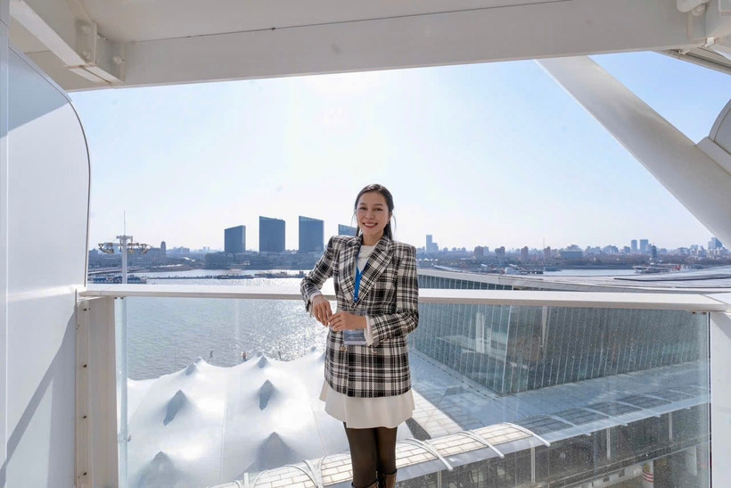 Hoa hậu Kiều Duy vừa kết thúc hải trình đặc biệt trên du thuyền 5 sao đến 3 quốc gia. (Ảnh: CTV/Vietnam+)