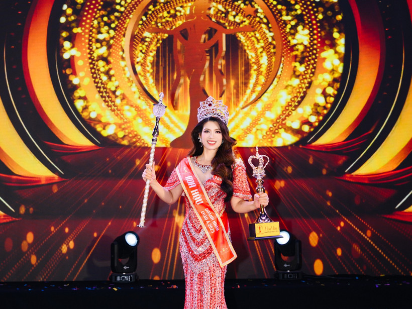 Tân Hoa hậu Doanh nhân châu Á 2025 Ban Thị Thu. (Ảnh: CTV/Vietnam+)