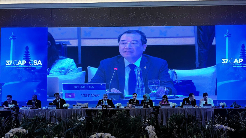 Phó Cục trưởng Cục Du lịch Quốc gia, ông Hà Văn Siêu phát biểu tại hội nghị. (Ảnh: Cục Du lịch Quốc gia)