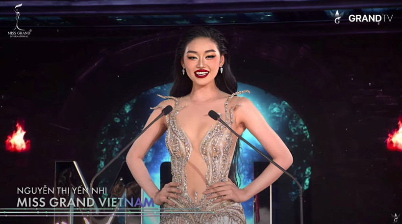 Người đẹp Đắk Lắk có màn hô vang hai tiếng “Nguyễn Thị Yến Nhi - Miss Grand Vietnam” đầy tự hào.